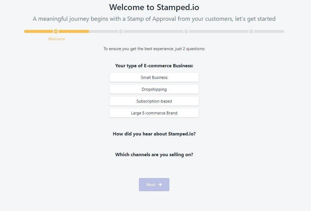 Stamped.io App homepage