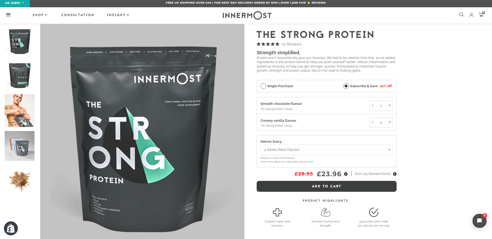 Innermost's Product Display Page and Subscription